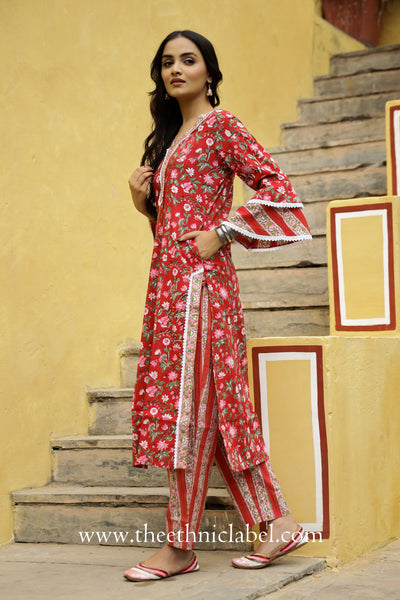 "Scarlet" Grace Cotton Kurta Set (2pc)