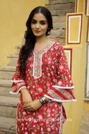 "Scarlet" Grace Cotton Kurta Set (2pc)