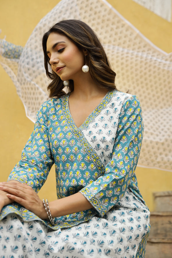 Beautiful Floral Print Anarkali Suit Set And Pants Pair With Duppta –  Shivansh Fab