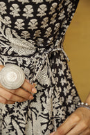 "Nida" Hand Cotton Block Printed Angrakha Dress