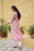 "Gulabi" Hand Block Printed Cotton Kurta