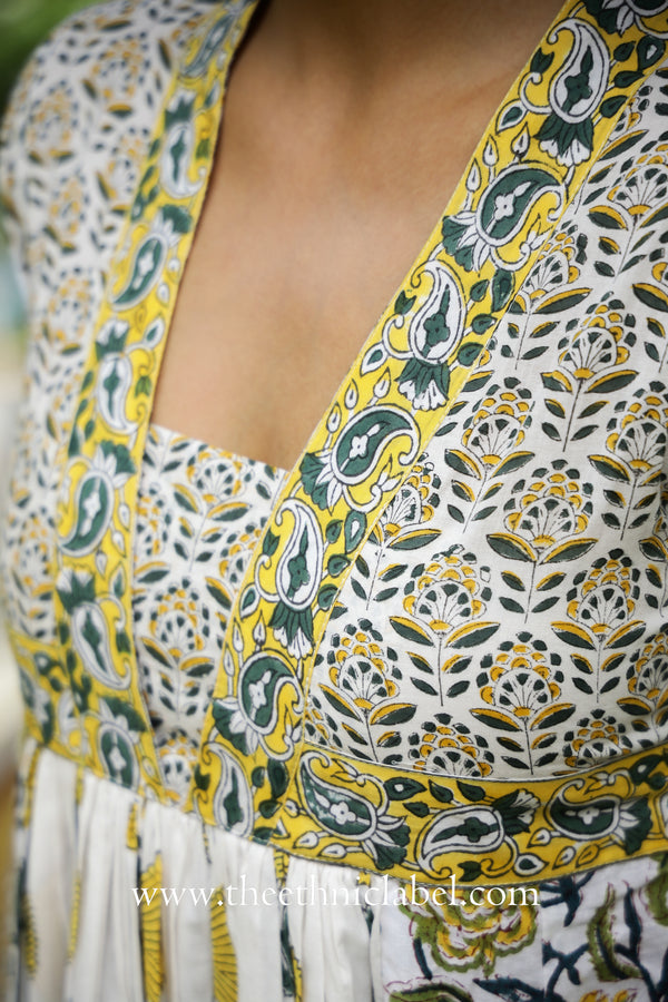 "Bahaar" Hand Block Printed Flared Cotton Dress