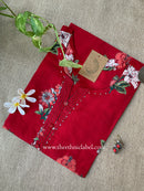 "Snehal" Red Block Printed Floral Cotton kurta