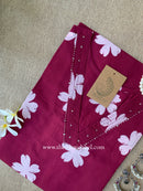"Tulika" Wine Floral Pure Cotton Kurta