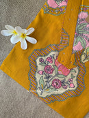 "Leela" Yellow Boota Pure Cotton kurta