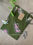 "Vasudha" Green Boota Pure Cotton kurta