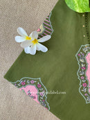 "Vasudha" Green Boota Pure Cotton kurta