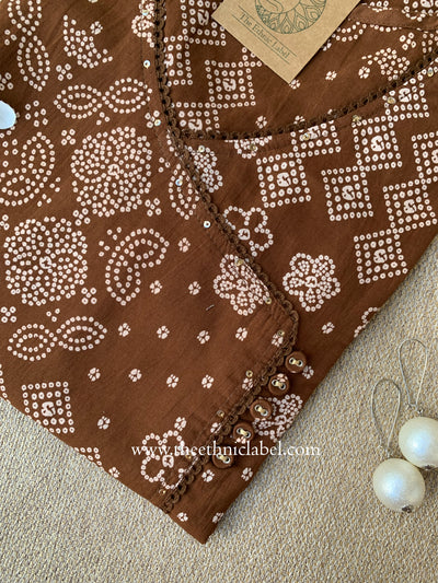 "Veda" Bandhani Printed Cotton kurta