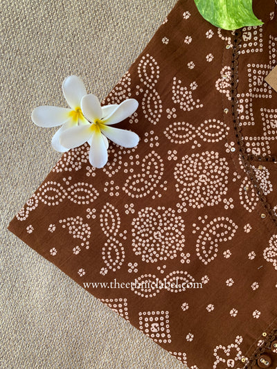 "Veda" Bandhani Printed Cotton kurta