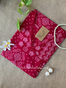 "Yusra" Pink Bandhani Angrakha Cotton kurta