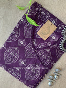 "Rajani" Mughal Purple Angrakha Cotton kurta