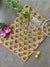 "Mehrab" Hand Embroidered Block Printed Yellow Cotton kurta