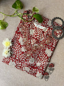 "Ira" Hand Embroidered Block Printed Cotton kurta