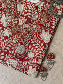 "Ira" Hand Embroidered Block Printed Cotton kurta