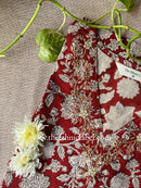 "Mira" Hand Embroidered Block Printed Cotton kurta