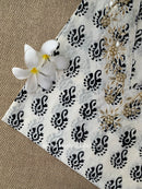 "Wafa" Hand Embroidered Block Printed Cotton kurta