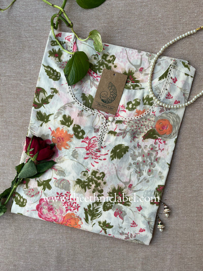 "Rakhija" Floral Cotton kurta - Big Size