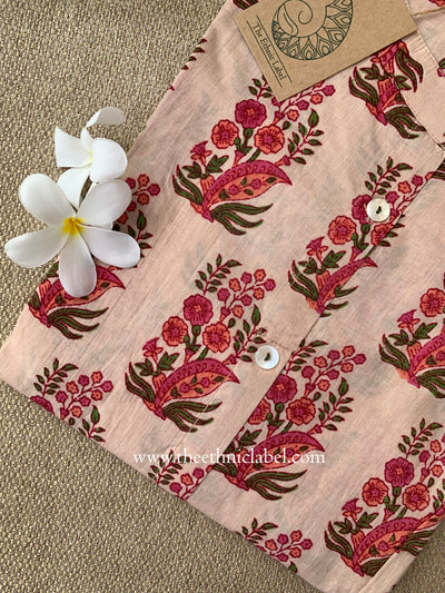 "Padma" Floral "A" line Cotton kurta