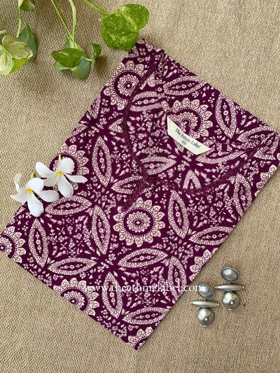 "Ashnoor" Wine Cotton kurta