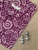 "Ashnoor" Wine Cotton kurta