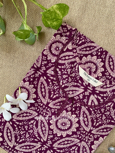 "Ashnoor" Wine Cotton kurta