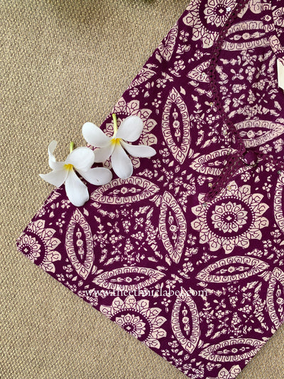 "Ashnoor" Wine Cotton kurta