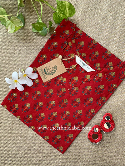 "Nazaara" Boota scalloped Cotton kurta