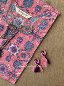 "Lafz" Pink Tassel Cotton kurta