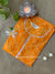 "Nadia" Bandhani Yellow Laced Cotton Kurta