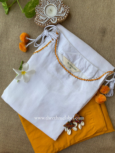 "Jahaan" White Kurta with Straight Pant-2pc