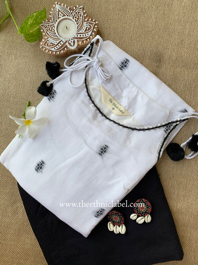 "Hunar" White Kurta with Straight Pant-2pc