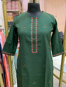 "Utsaah" Hand Embrpidered Cotton Kurta Set(2pc)