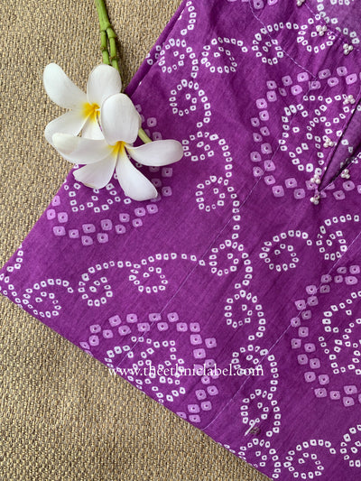 "Reza" Bandhani Purple Cotton Kurta