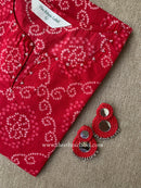 "Noorani" Bandhani Red Cotton Kurta