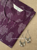 "Mahroop" Dark Purple Kantha Cotton kurta
