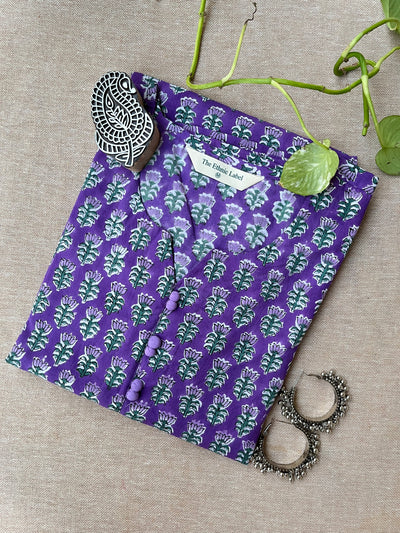 "Kinara" hand Block Printed Cotton kurta- 3xl