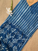 "Naira" A Line Hand Block Printed Indigo Cotton kurta