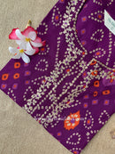 "Aangan" Bandhani Purple Embroidered Cotton Kurta