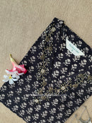 "Aamna" Hand Embroidered Block Printed Black Cotton kurta
