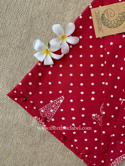 "Samra" Hand Block Printed Dark Red Cotton kurta