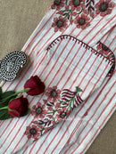 "Nysa" Hand Block Printed White Cotton kurta