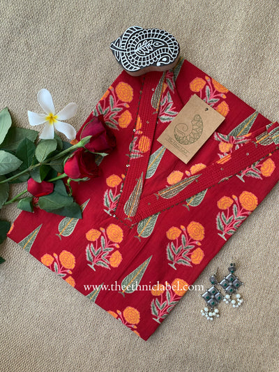 "Shahana" Floral Boota Cotton kurta