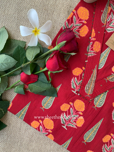 "Shahana" Floral Boota Cotton kurta