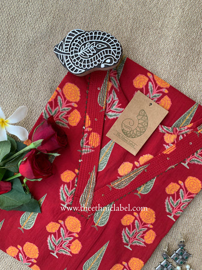 "Shahana" Floral Boota Cotton kurta