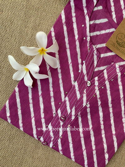 "Mogra" Lehriya Printed Cotton kurta