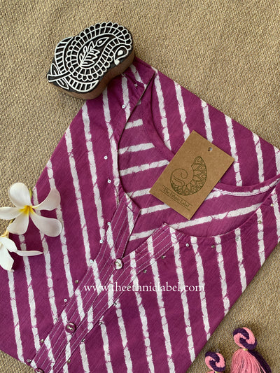 "Mogra" Lehriya Printed Cotton kurta
