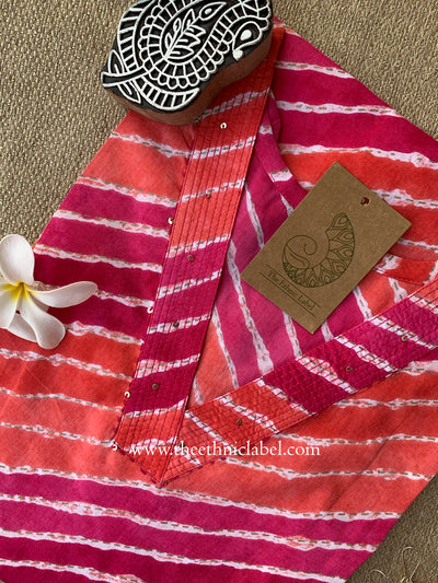 "Sahiba" Lehriya Printed Cotton kurta