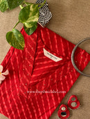Jvalani Lehriya Printed Red Cotton kurta