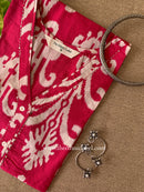 "Shonika" Ikat Pink Cotton kurta