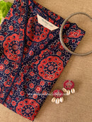"Kalaa" Printed Blue Cotton kurta - XS